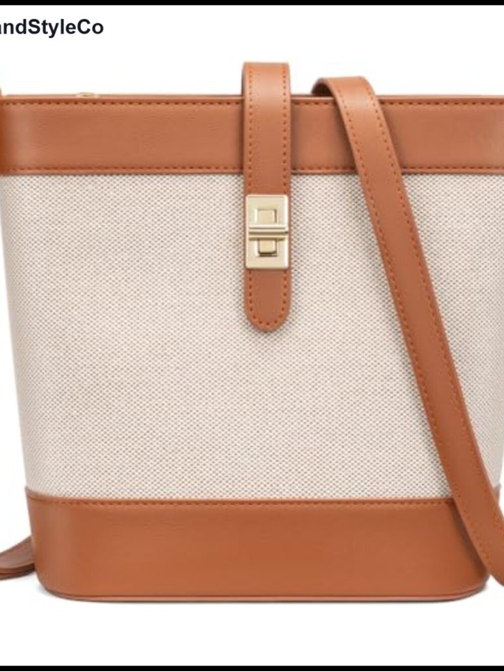 Vegan Leather Bucket Crossbody Bag Adjustable Strap Everyday Purse